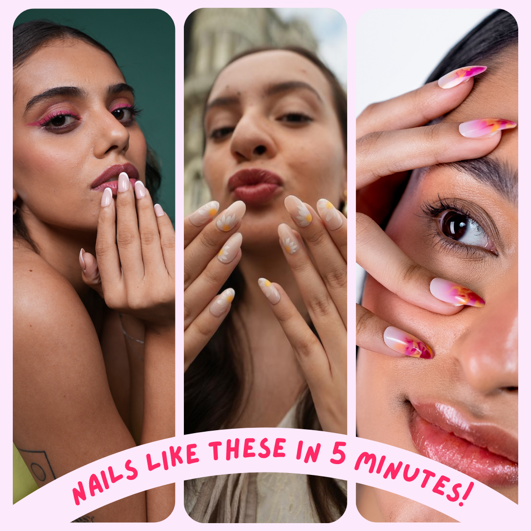 Cosmic Crush | Reusable Press-On Nails | 24 pcs | Cat Eye | Pink | Almond | Extra Long