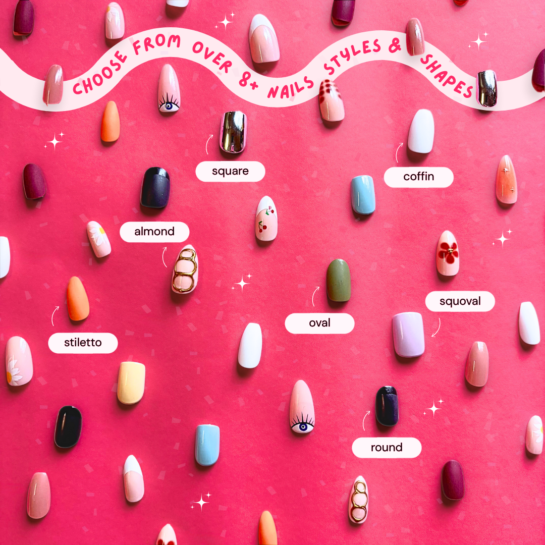 Cosmic Crush | Reusable Press-On Nails | 24 pcs | Cat Eye | Pink | Almond | Extra Long