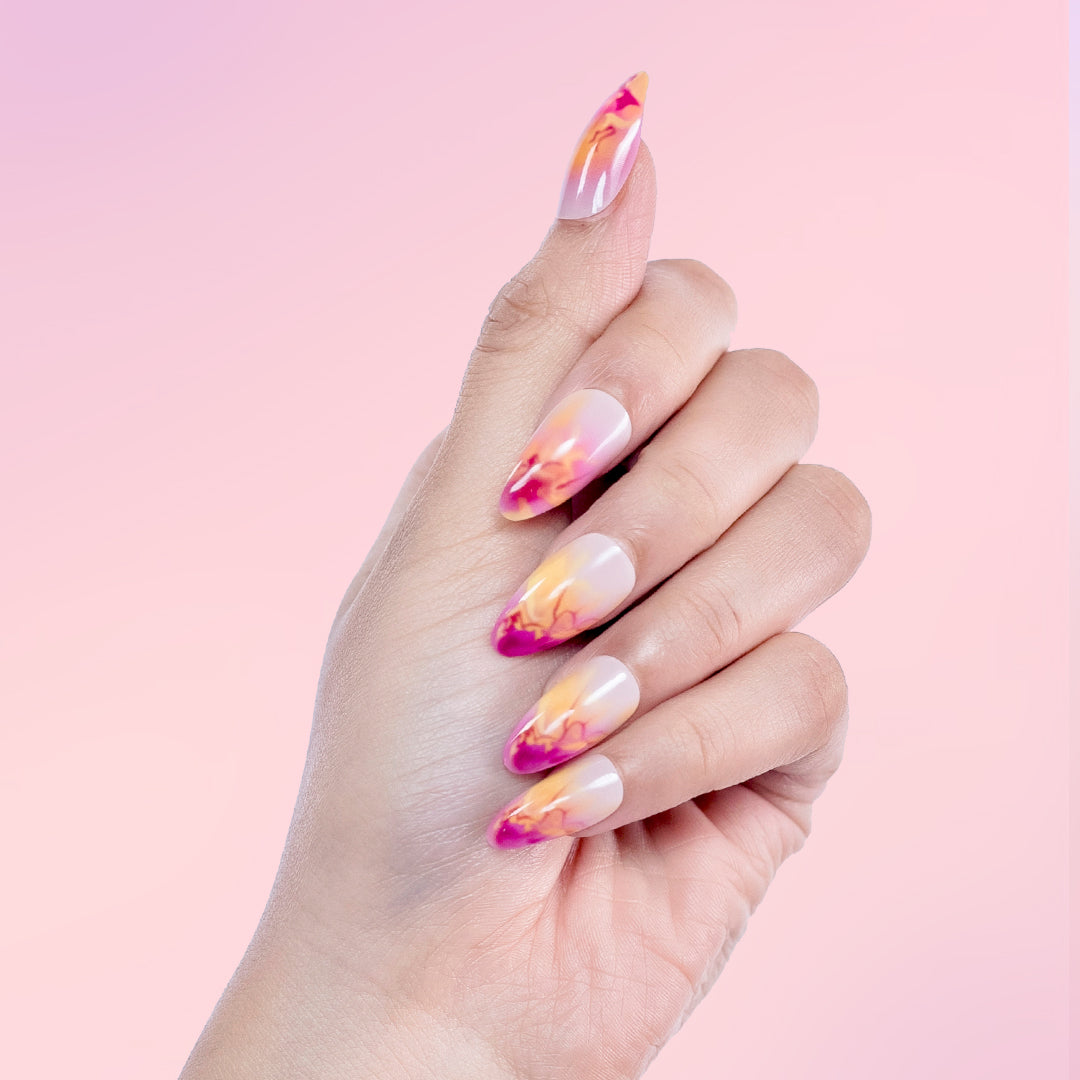 Berry Bomb | Reusable Press-On Nails | 24 pcs | Multi Color | Almond Shape | Medium