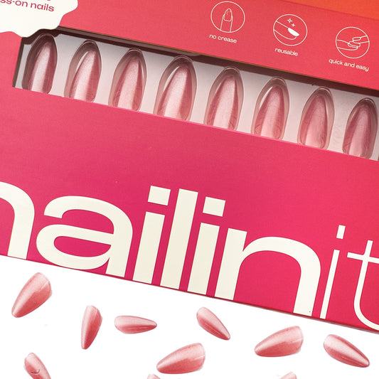 Cosmic Crush | Nude Press On Nails | 24pcs Reusable Extra Long Almond Set - nailinit