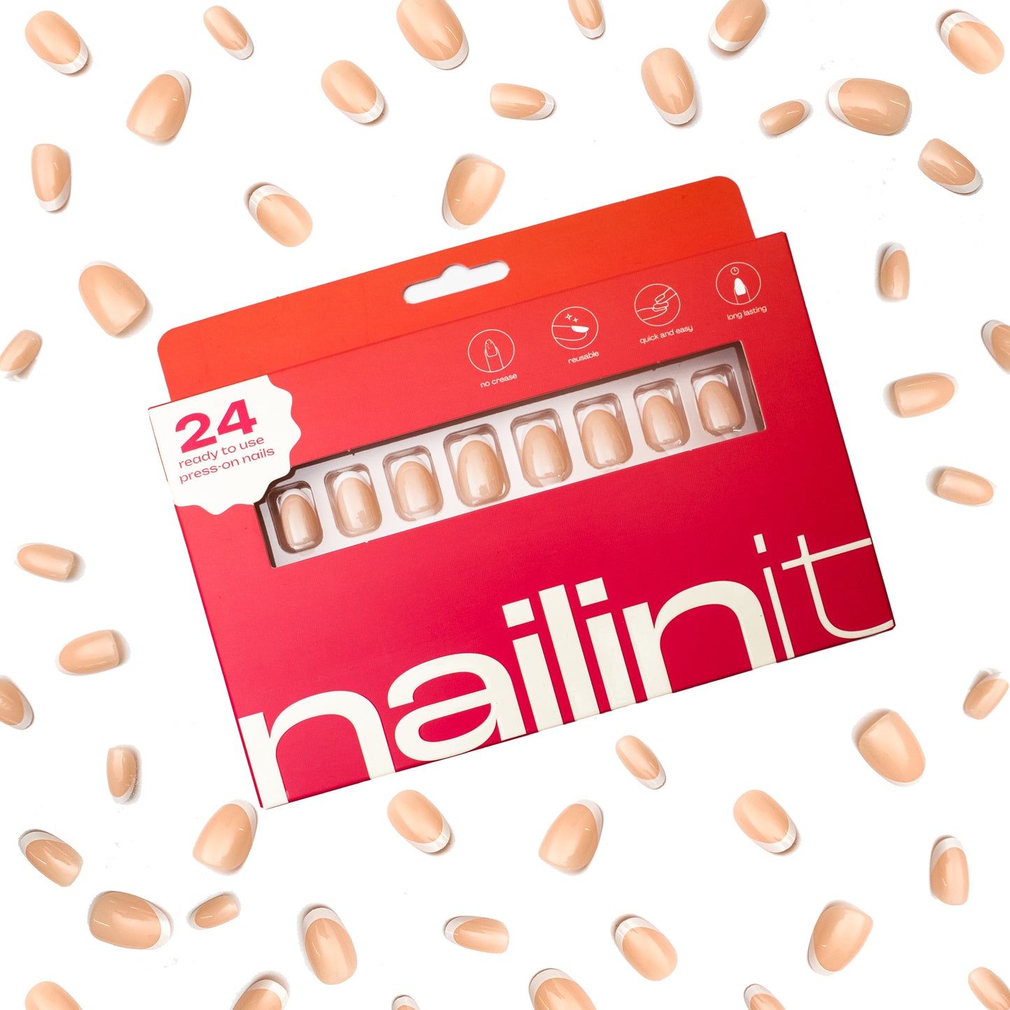 Freshly Baked | Nude Press On Nails | 24pcs Reusable Short Round Set - nailinit