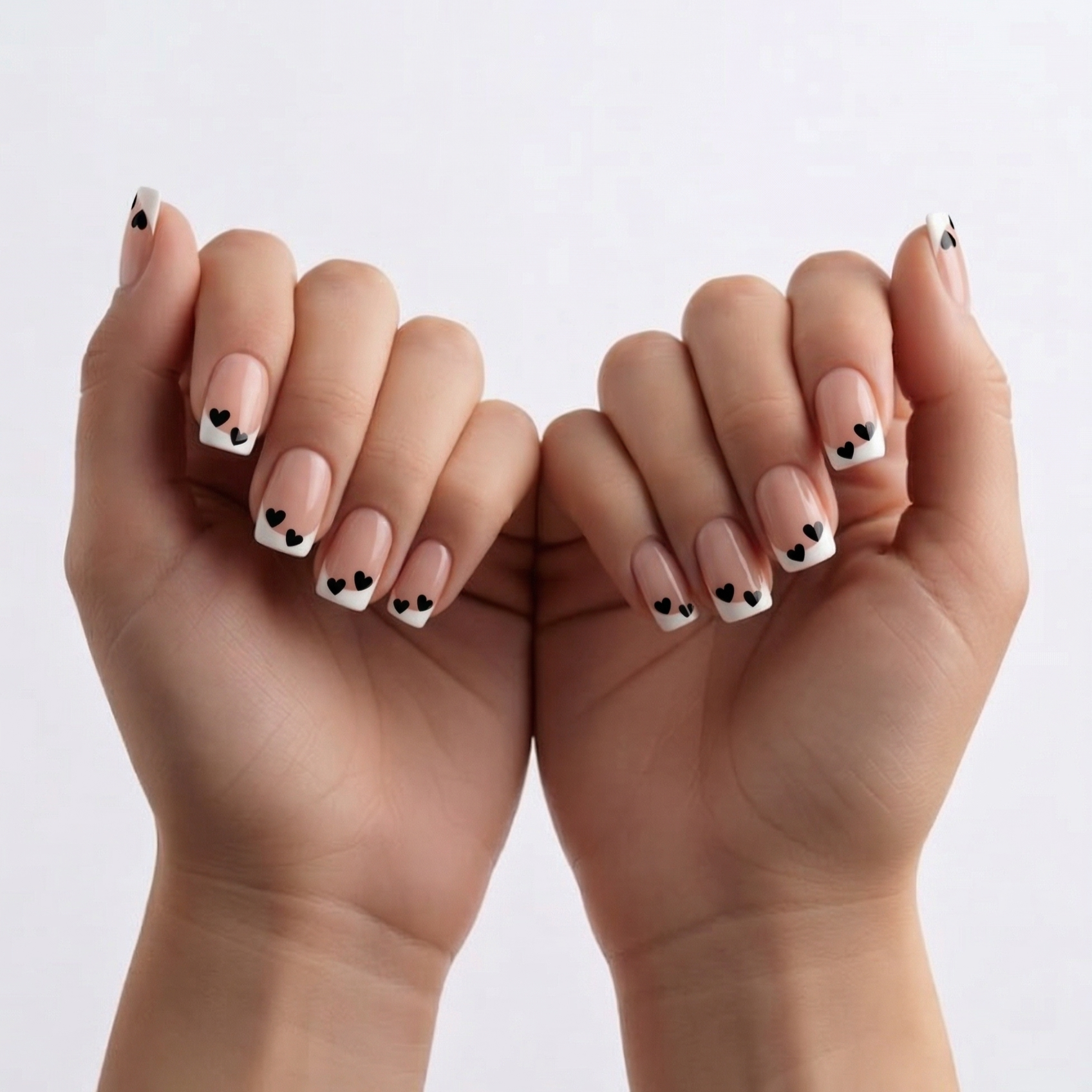 Heart Braker | Reusable Press-On Nails | 24 Pcs | Yellow French Tip | Square Shape | Medium