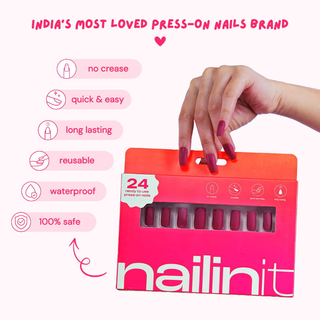 Olive You | Reusable Press-On Nails | 24 pcs | Green | Oval nails | Short - nailinit