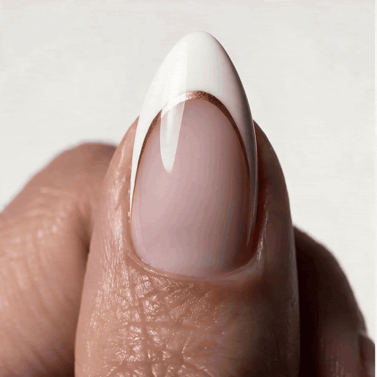 Wonder Woman | Reusable Press-On Nails | 24 Pcs | French with Chrome | Almond Shape | Medium