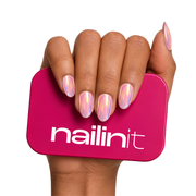 Fairy Dust | Reusable Press-On Nails | 24 Pcs | Holographic Cat Eye | Almond Shape | Short