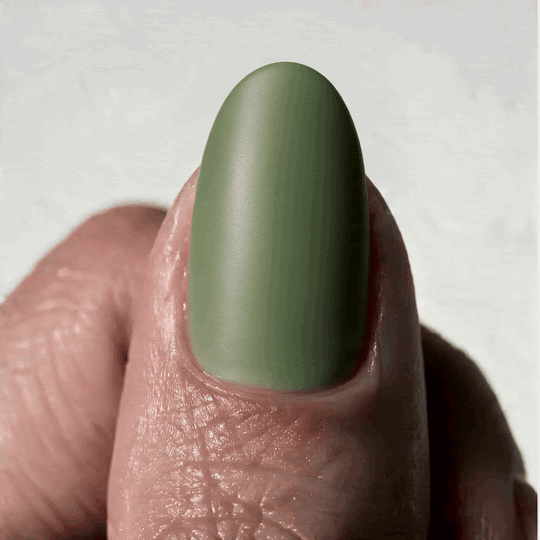 Olive You | Reusable Press-On Nails | 24 pcs | Green | Oval nails | Short
