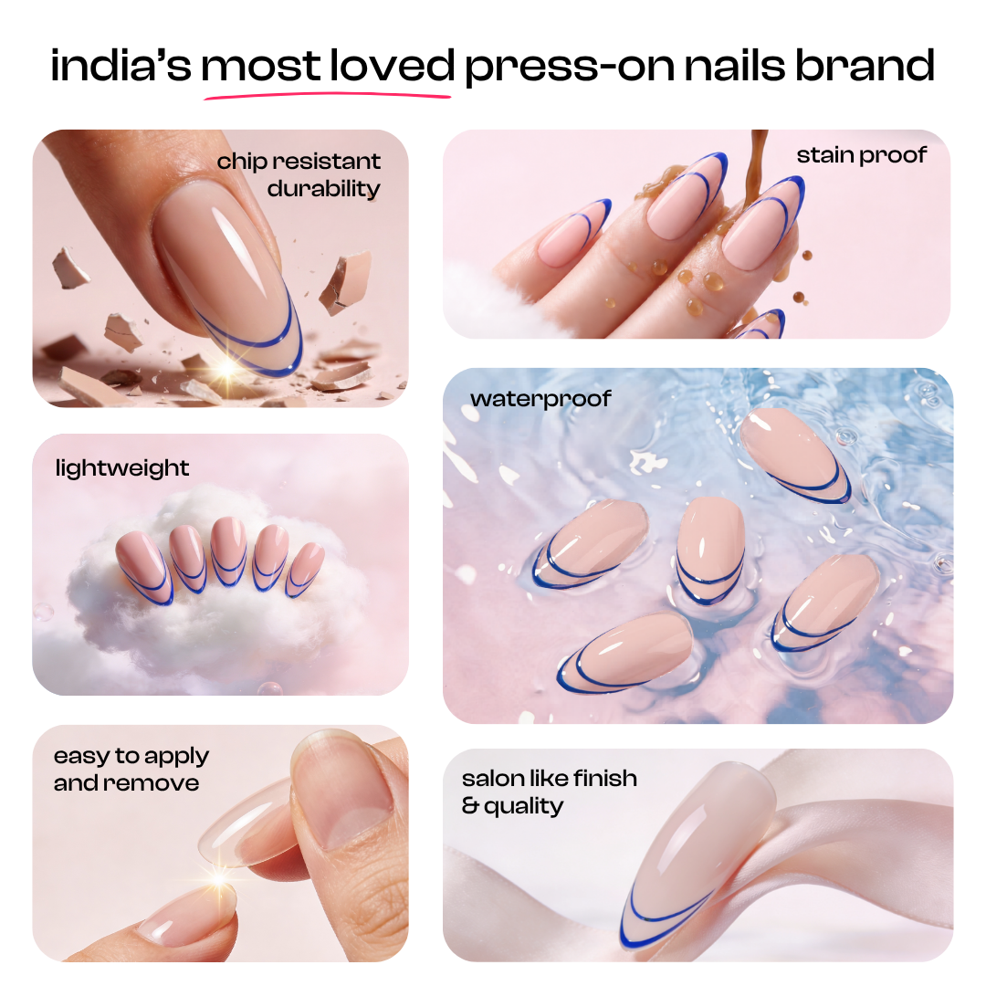 Berry Bomb | Reusable Press-On Nails | 24 pcs | Multi Color | Almond Shape | Medium