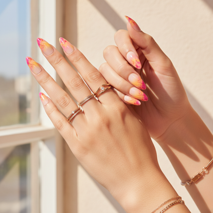 Berry Bomb | Reusable Press-On Nails | 24 pcs | Multi Color | Almond Shape | Medium