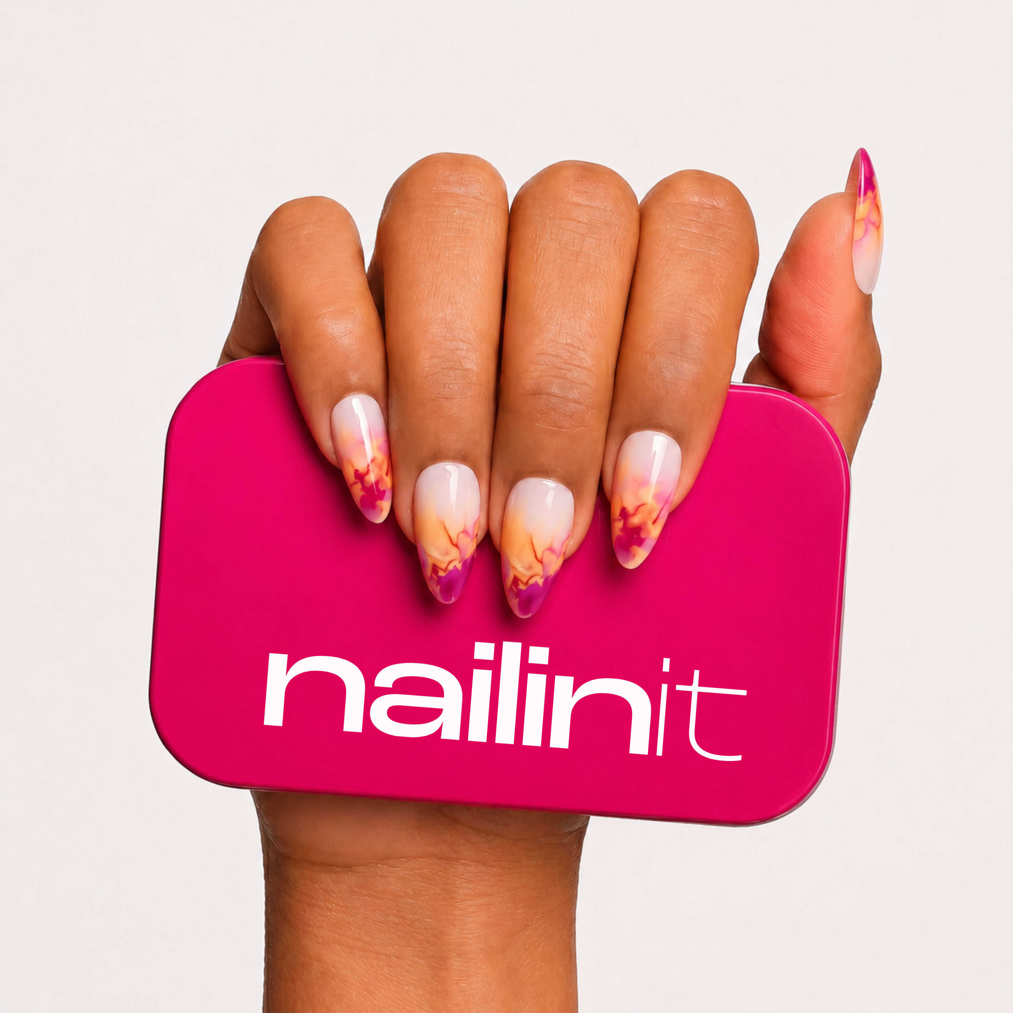 Berry Bomb | Reusable Press-On Nails | 24 pcs | Multi Color | Almond Shape | Medium