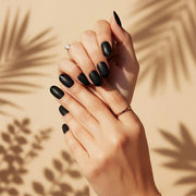 Sorry What | Reusable Press-On Nails | 24 pcs | Black | Squoval Shape | Medium