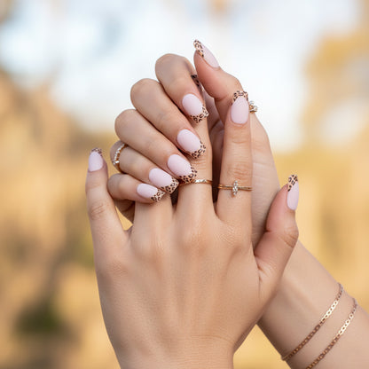 Wild Cat  | Reusable Press-On Nails | 24 pcs | Multi Color | Square Nails | Short