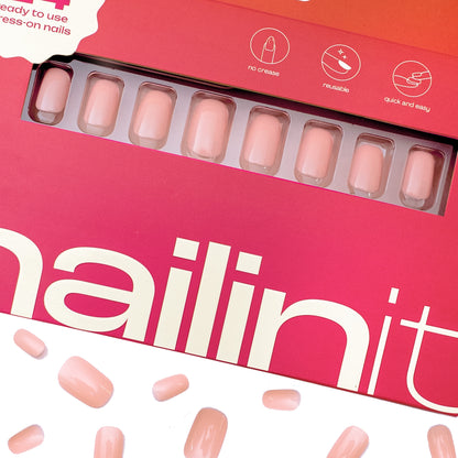 Bubblegum Bliss | Strong Press On Nails | Squoval 24pcs | Medium - nailinit