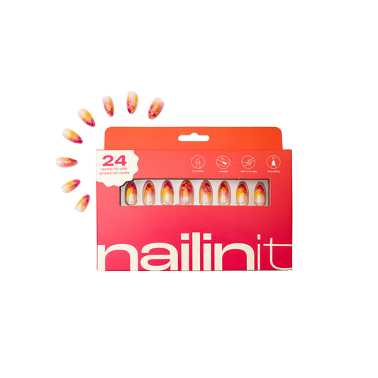 Berry Bomb | Reusable Press-On Nails | 24 pcs | Multi Color | Almond Shape | Medium