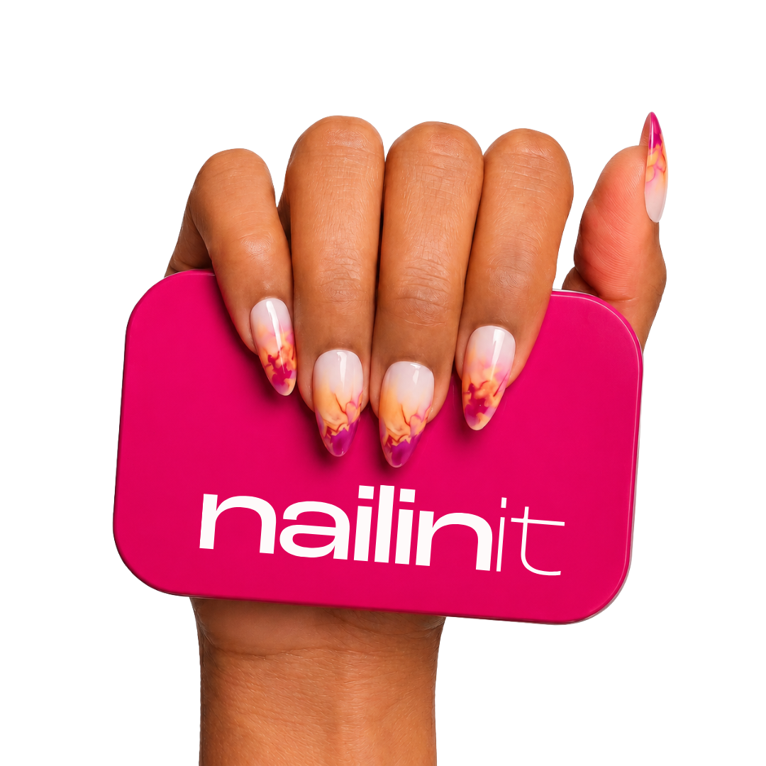 Berry Bomb | Reusable Press-On Nails | 24 pcs | Multi Color | Almond Shape | Medium