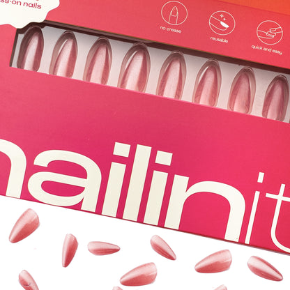 Cosmic Crush | Nude Press On Nails | 24pcs Reusable Extra Long Almond Set - nailinit