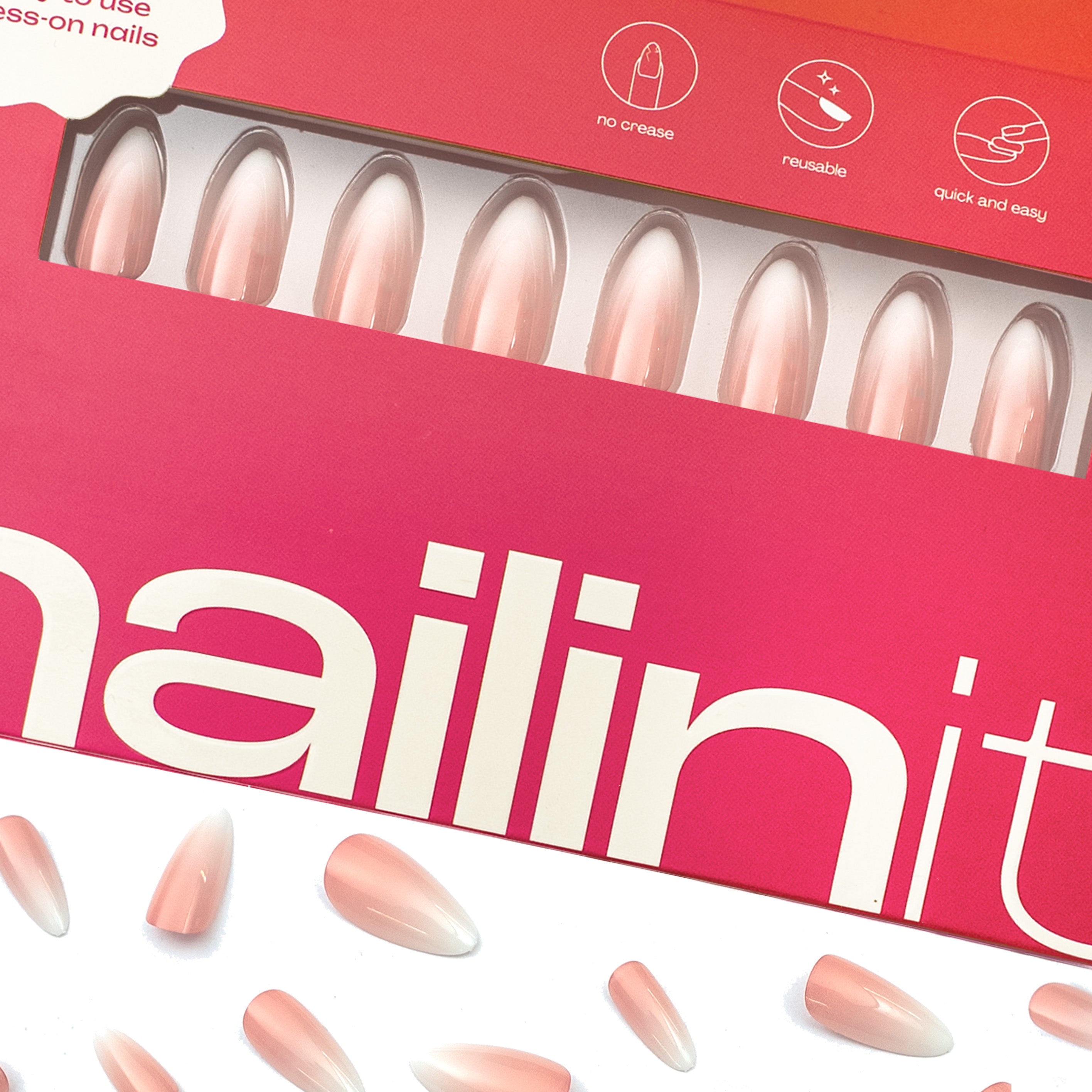 Clean Girl | Reusable Press-on Nails | 24 pcs | Multi Color | Almond Nails | Extra Long - nailinit