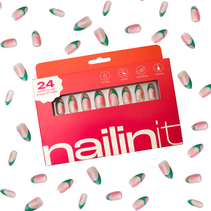 Candy Pop |  Reusable Press-On Nails | 24 pcs | Almond Shape | Pink | Long