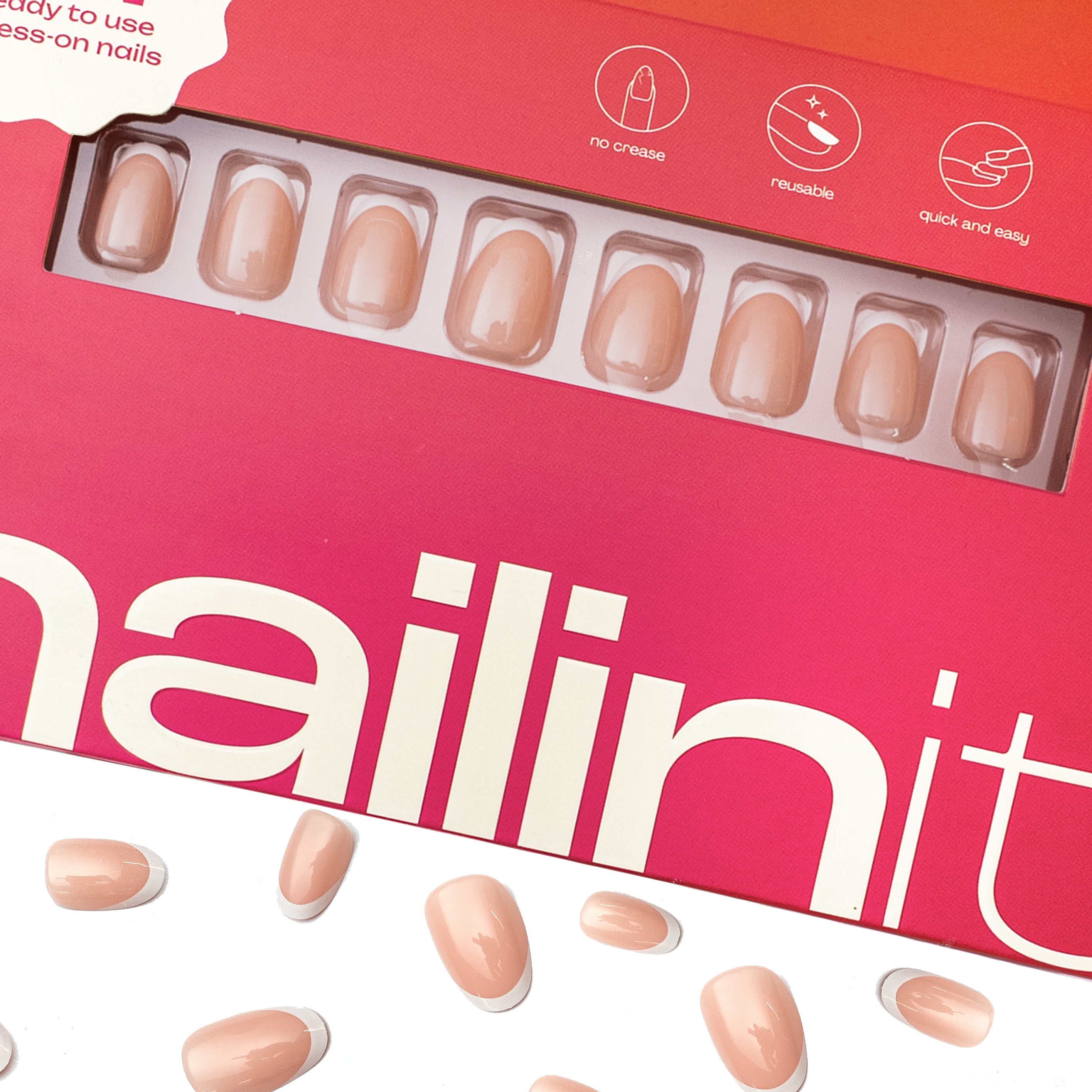 Freshly Baked | Nude Press On Nails | 24pcs Reusable Short Round Set - nailinit