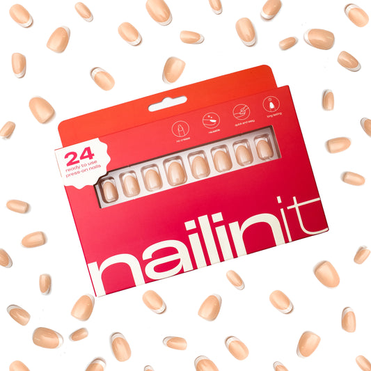 Freshly Baked | Nude Press On Nails | 24pcs Reusable Short Round Set