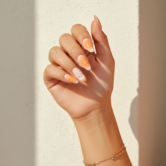 Orange Candy | Reusable Press-On Nails | 24 pcs | Orange | Almond Shape | Extra Long