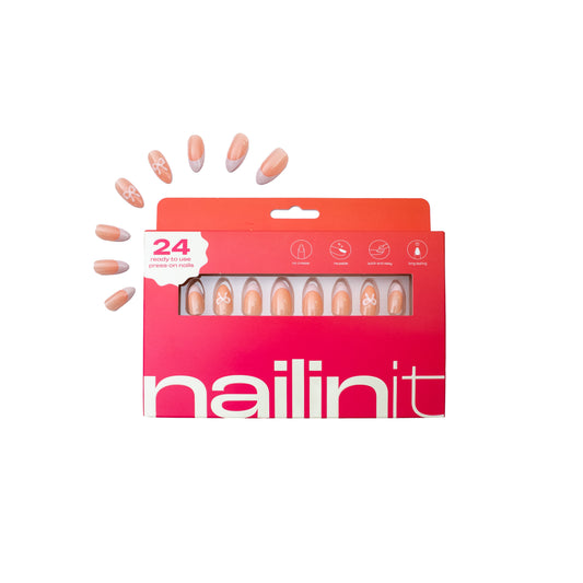 Parisian Dream Press On Nails | Pink Almond French Tips | 24 Pcs