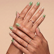 Matcha Latte | Reusable Press-On Nails | 24 Pcs | Green | Square Shape | Medium