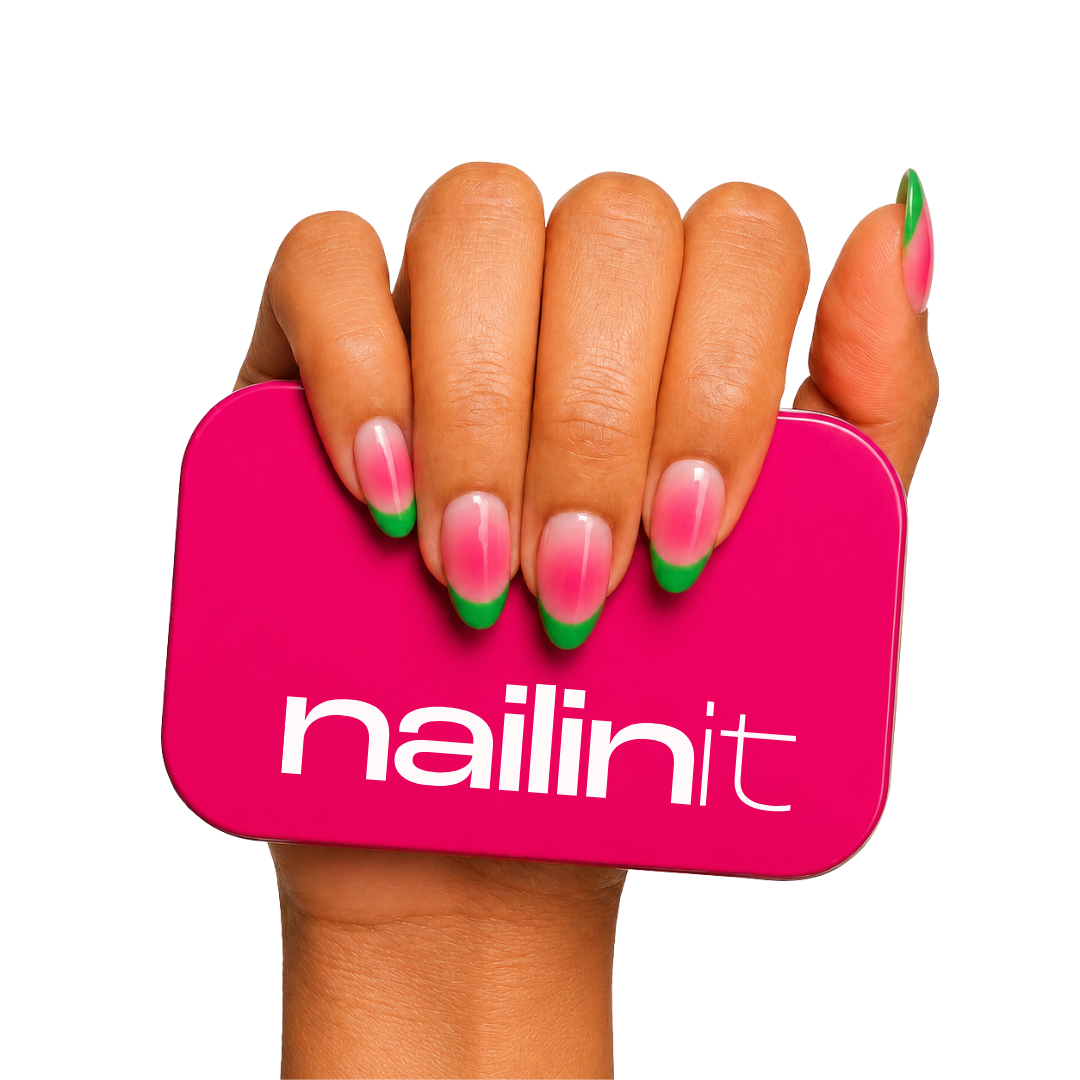 Watermelon Sugar | Reusable Press-On Nails |  24 pcs | Pink | Almond Shape |  Medium